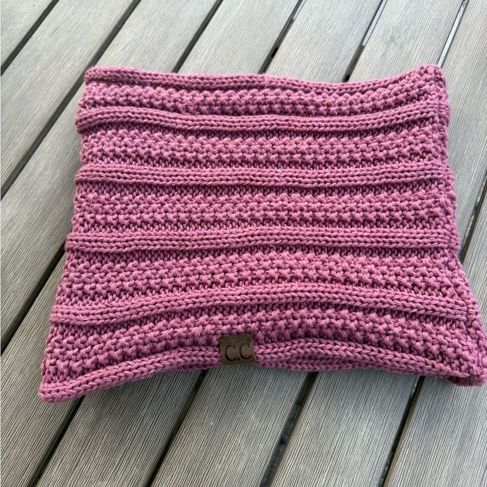 C.C Exclusives Dusty Rose Knit Infinity Scarf Neck Warmer
